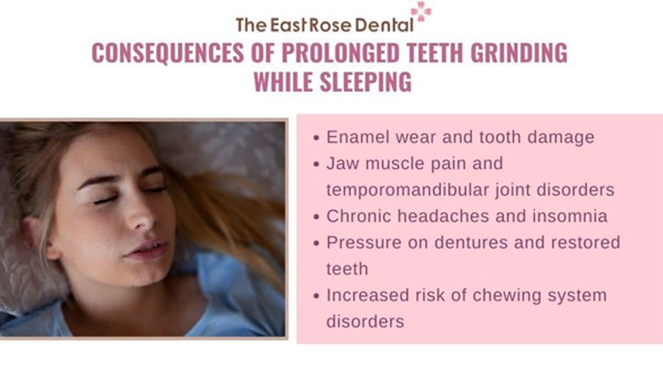 Teeth grinding during sleep causes consequences that affect oral health.