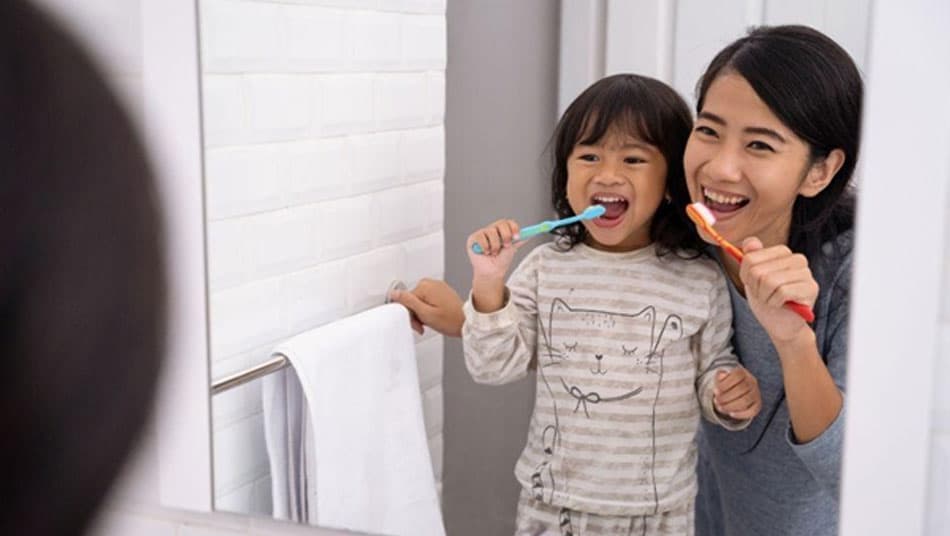 Brushing teeth properly is the first step in helping children protect their dental health