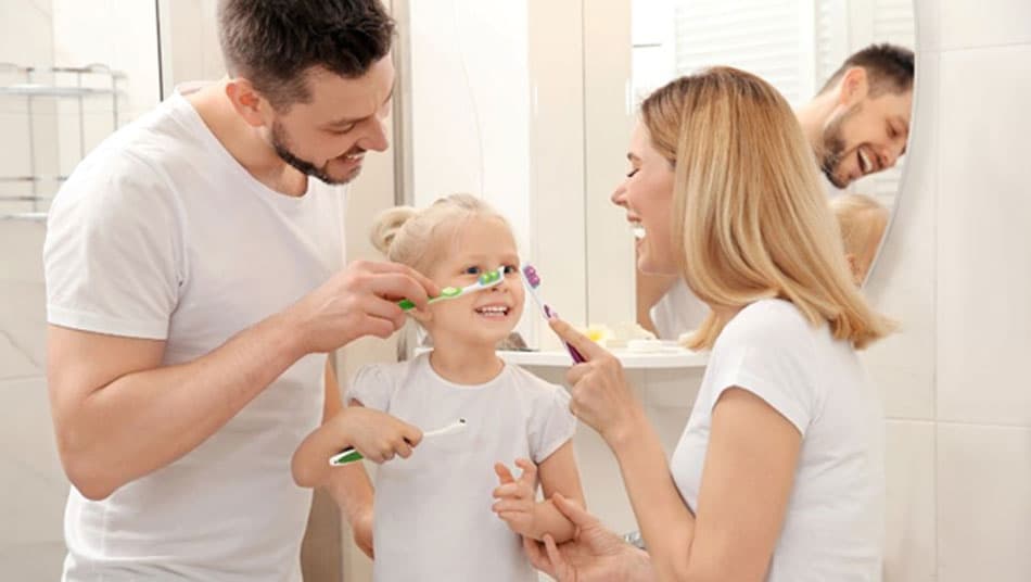 The family plays an important role in establishing oral care habits for children